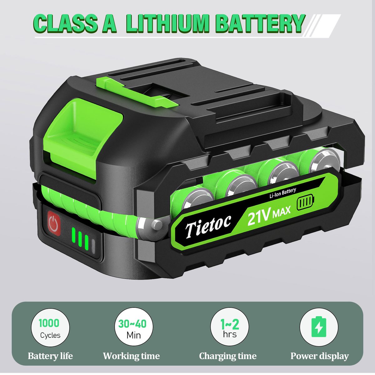 Tietoc 21V class A lithium battery for the mini chainsaw