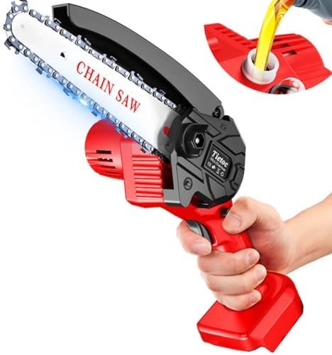 Tietoc 6-Inch Mini Chainsaw, Tool Only, Red