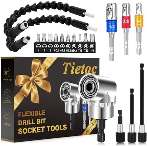 Tietoc Flexible Drill Bit Extension Set, 19 pieces